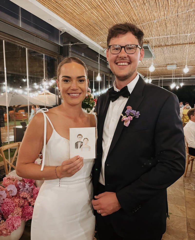 Live wedding painting by Palettes of Joy capturing artistic wedding experiences in South Africa