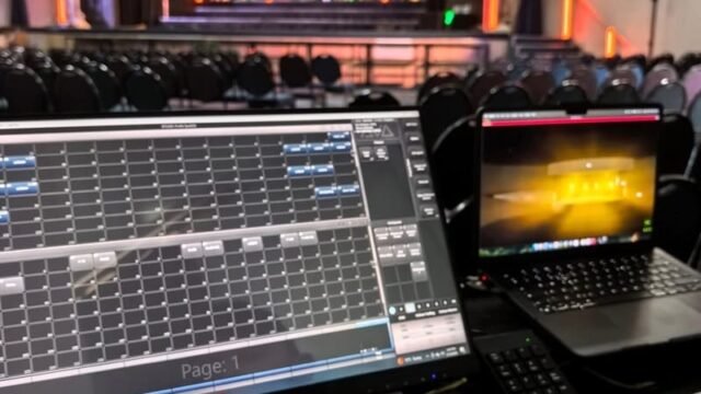 DJ setup with lighting by Xtreme Promotions Sound and Lighting